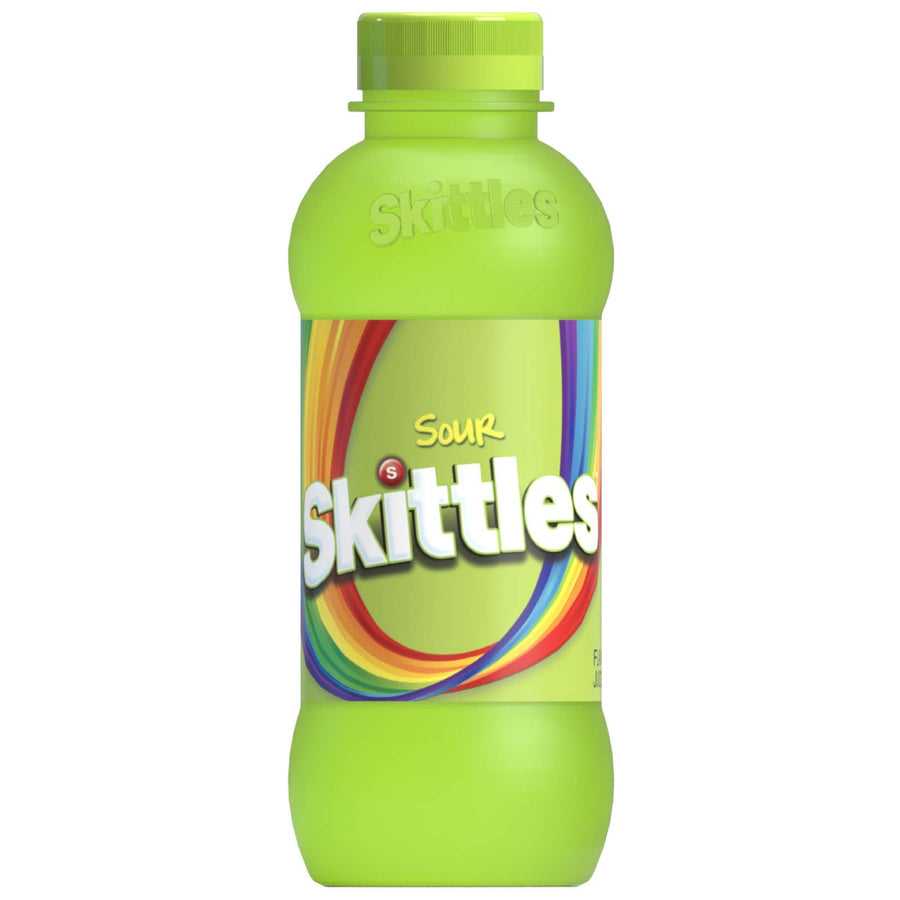 Skittles Drinks - Sour, 14oz Plastic Bottle — front of pack at Exotic Snaxx Chicago
