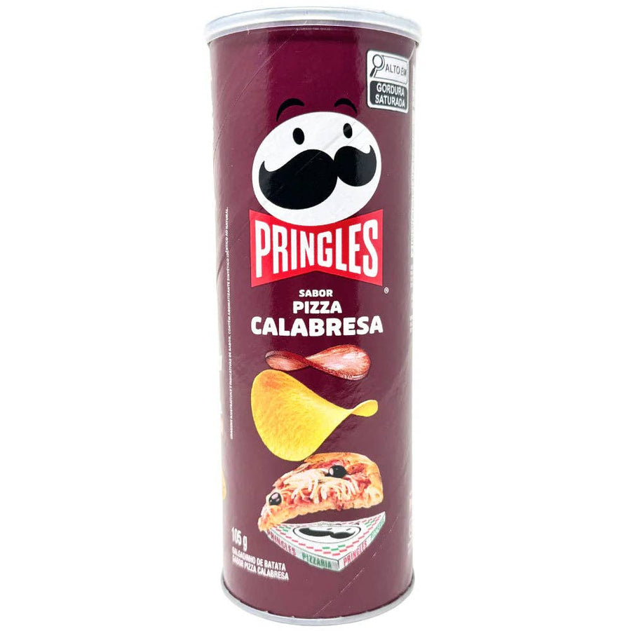 Pringles Pizza Calabresa (105g) Brazil — front of pack at Exotic Snaxx Chicago