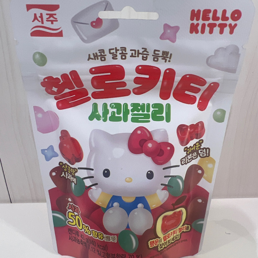 Hello Kitty Jelly – Apple (43g) — front of pack at Exotic Snaxx Chicago