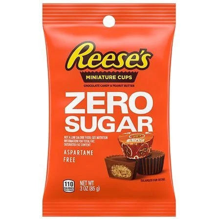 Peanut Butter Miniatures Cups Sugar Free — front of pack at Exotic Snaxx Chicago