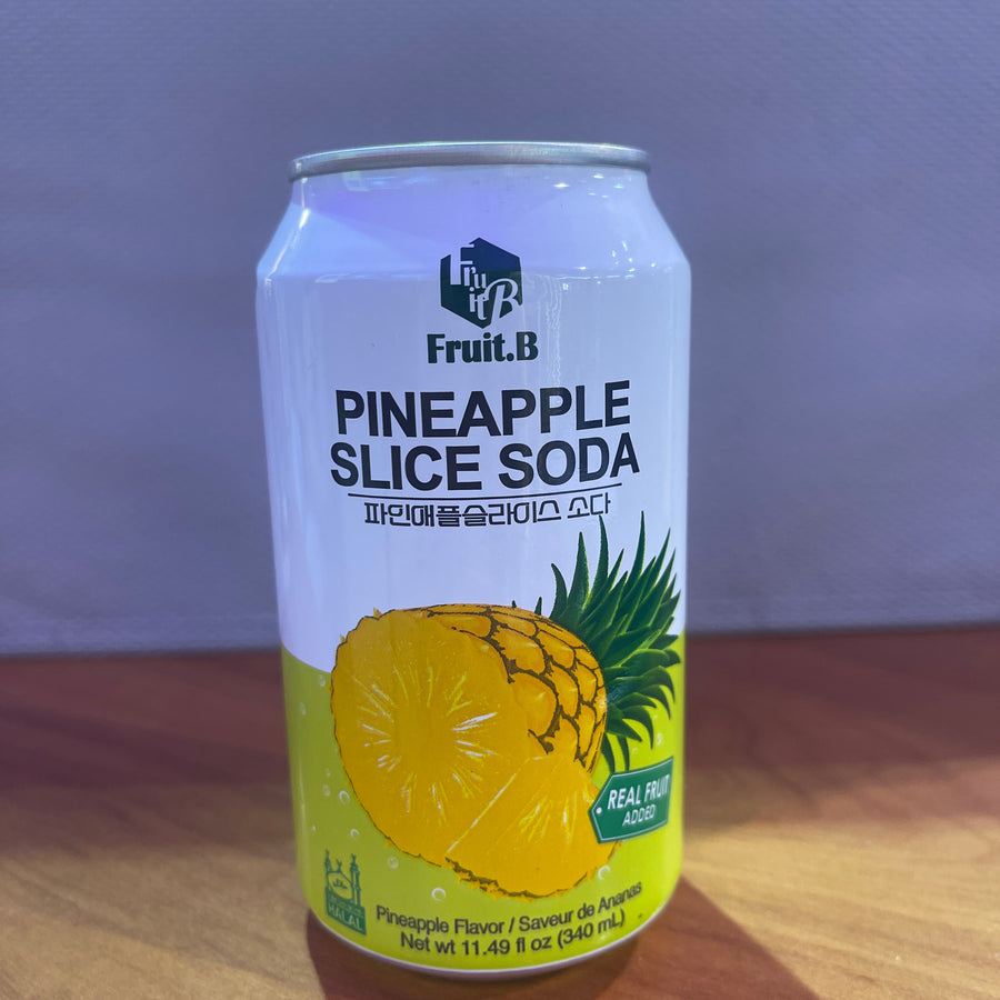 Fruit.B Pineapple Slice Soda (South Korea) — front of pack at Exotic Snaxx Chicago