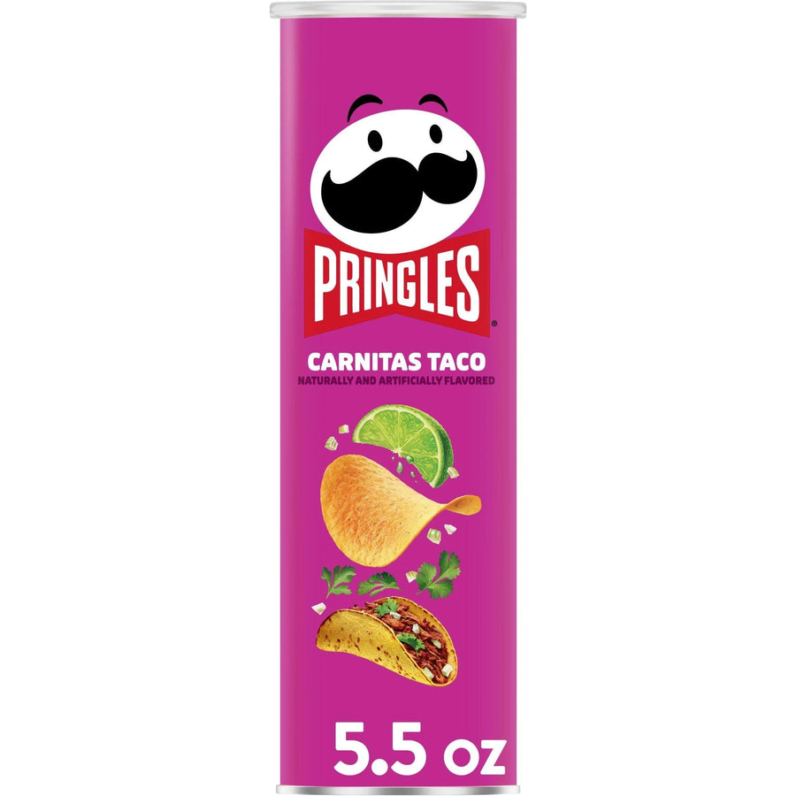 Pringles Carnitas Taco Potato Crisps Chips Lunch Snacks — front of pack at Exotic Snaxx Chicago