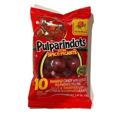 Pulparindots Extra Spicy Candy Filled with Liquid — front of pack at Exotic Snaxx Chicago