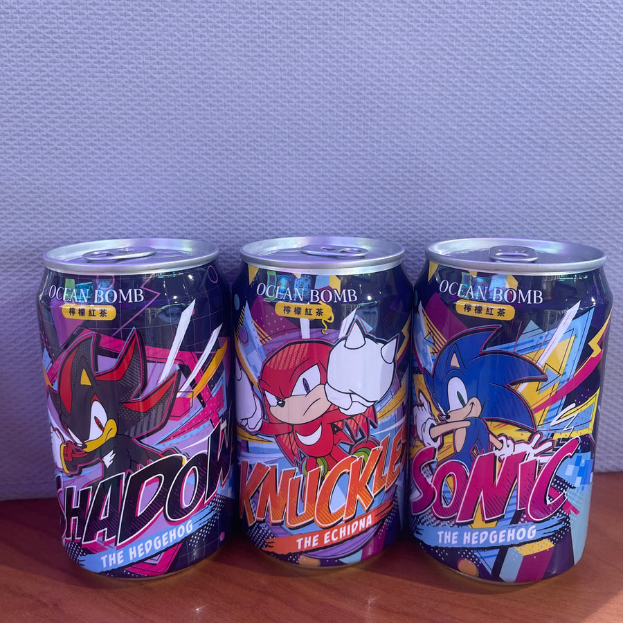 Ocean Bomb x Sonic The Hedgehog – Shadow (Taiwan, 315 ml) — front of pack at Exotic Snaxx Chicago