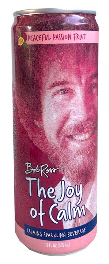 Bob Ross Joy of Calm, calming sparkling beverage — front of pack at Exotic Snaxx Chicago