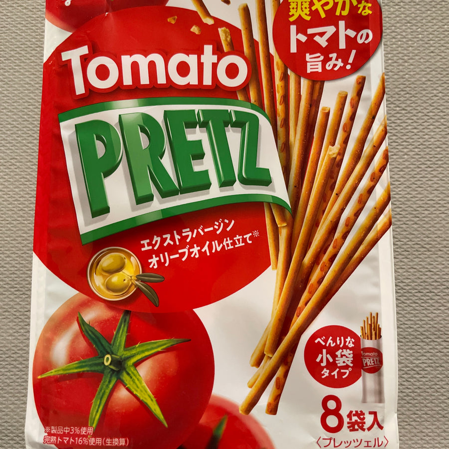 Pretz Tomato Flavor (Japan) — front of pack at Exotic Snaxx Chicago