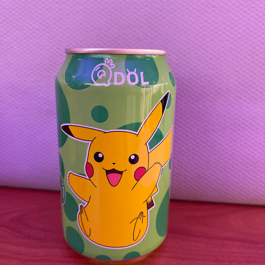 Qdol Pokémon Pikachu Sparkling Water (China, 330 ml) — front of pack at Exotic Snaxx Chicago