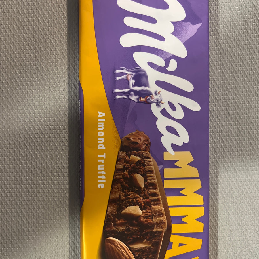 Milka Mmmmax Truffle Almond Chocolate Bar 300g — front of pack at Exotic Snaxx Chicago