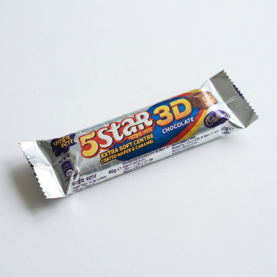 5 star 3d Chocolate (India) — front of pack at Exotic Snaxx Chicago