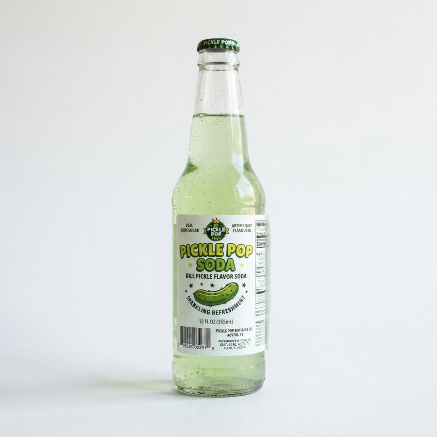 Pickle Pop Soda — front of pack at Exotic Snaxx Chicago