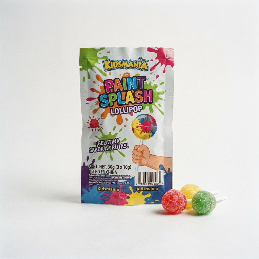 Kidsmania Paint Splash Lollipop — front of pack at Exotic Snaxx Chicago