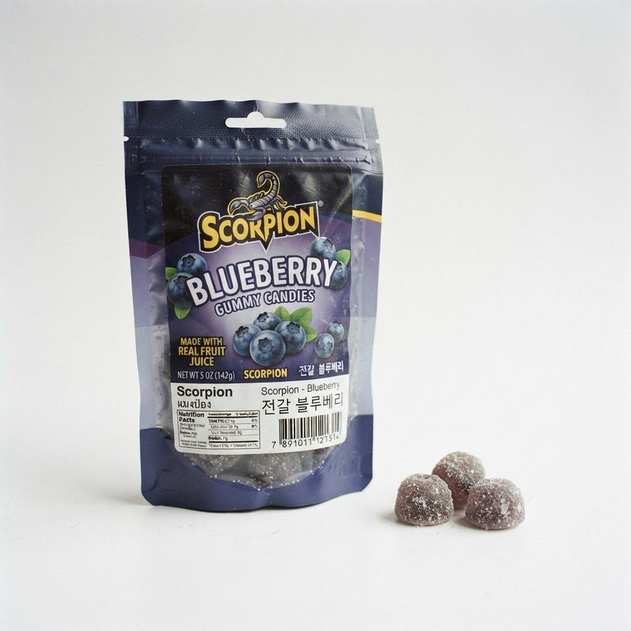 Scorpion Blueberry — front of pack at Exotic Snaxx Chicago