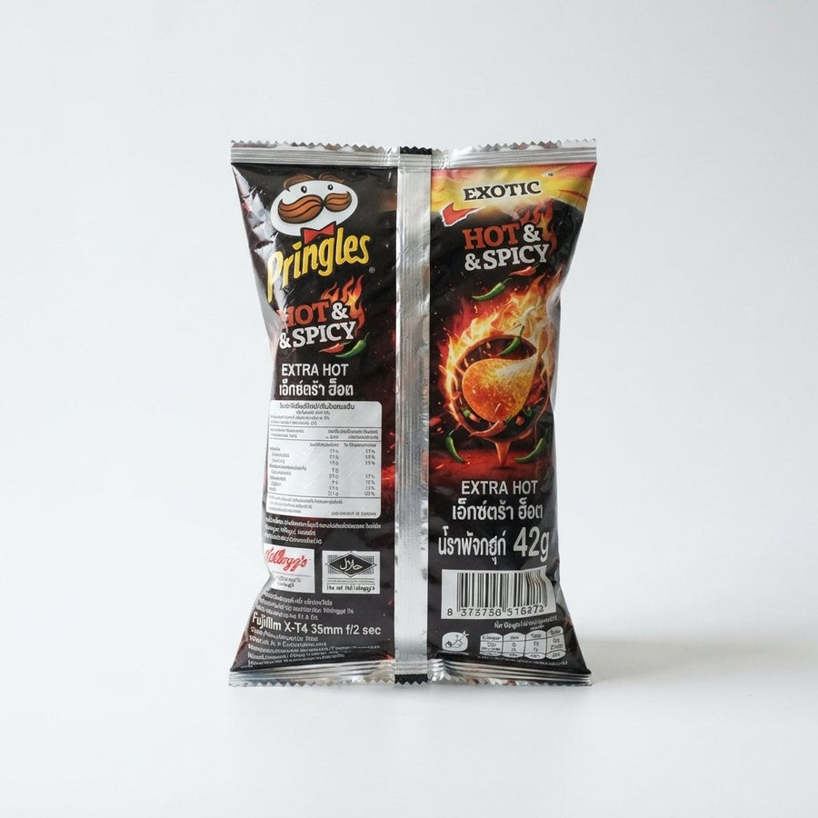 Exotic Pringles - Hot and Spicy — front of pack at Exotic Snaxx Chicago
