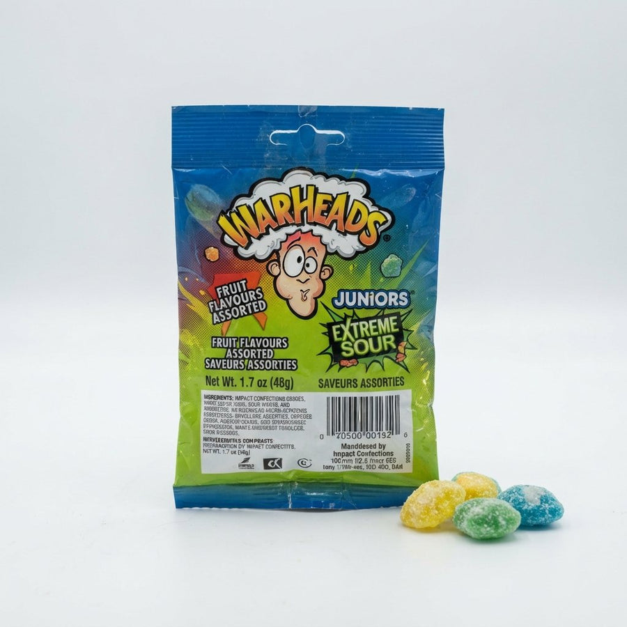 Warheads Juniors Extreme Sour oz. — front of pack at Exotic Snaxx Chicago