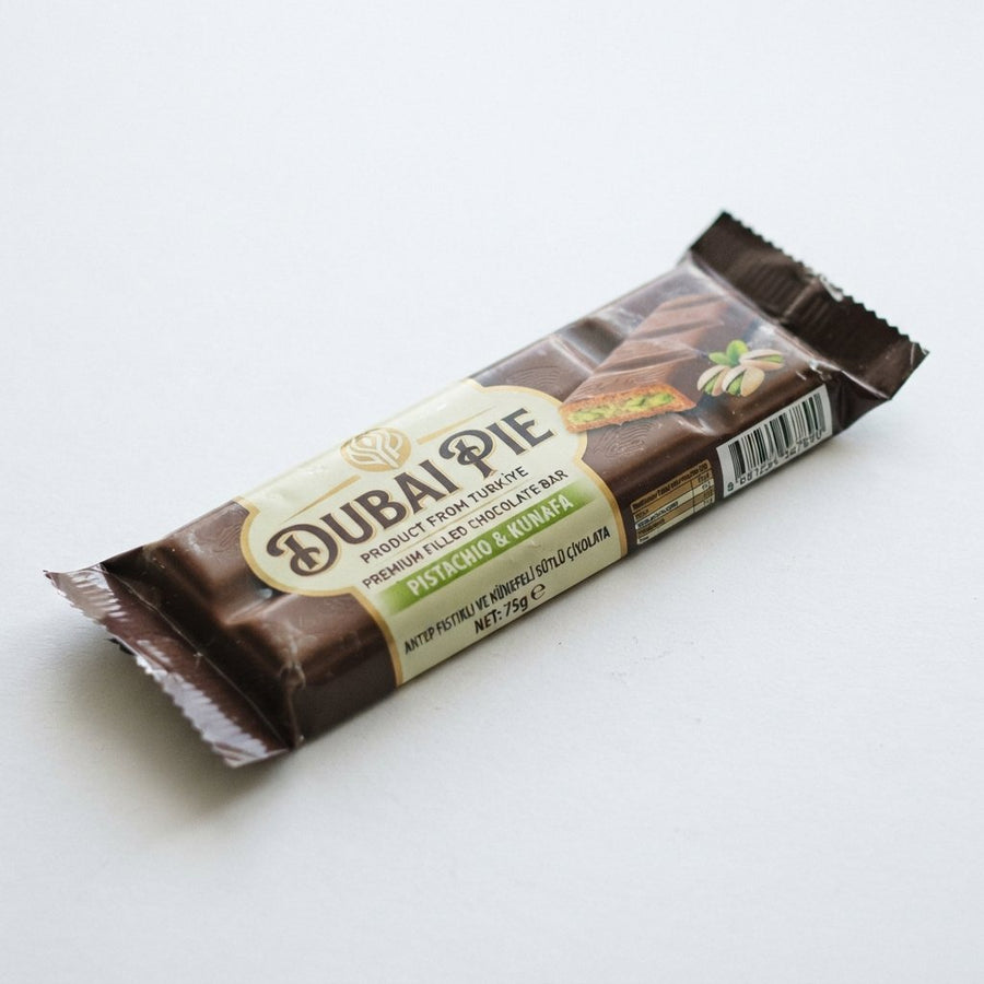 Dubai Pie Product from Turkiye — front of pack at Exotic Snaxx Chicago