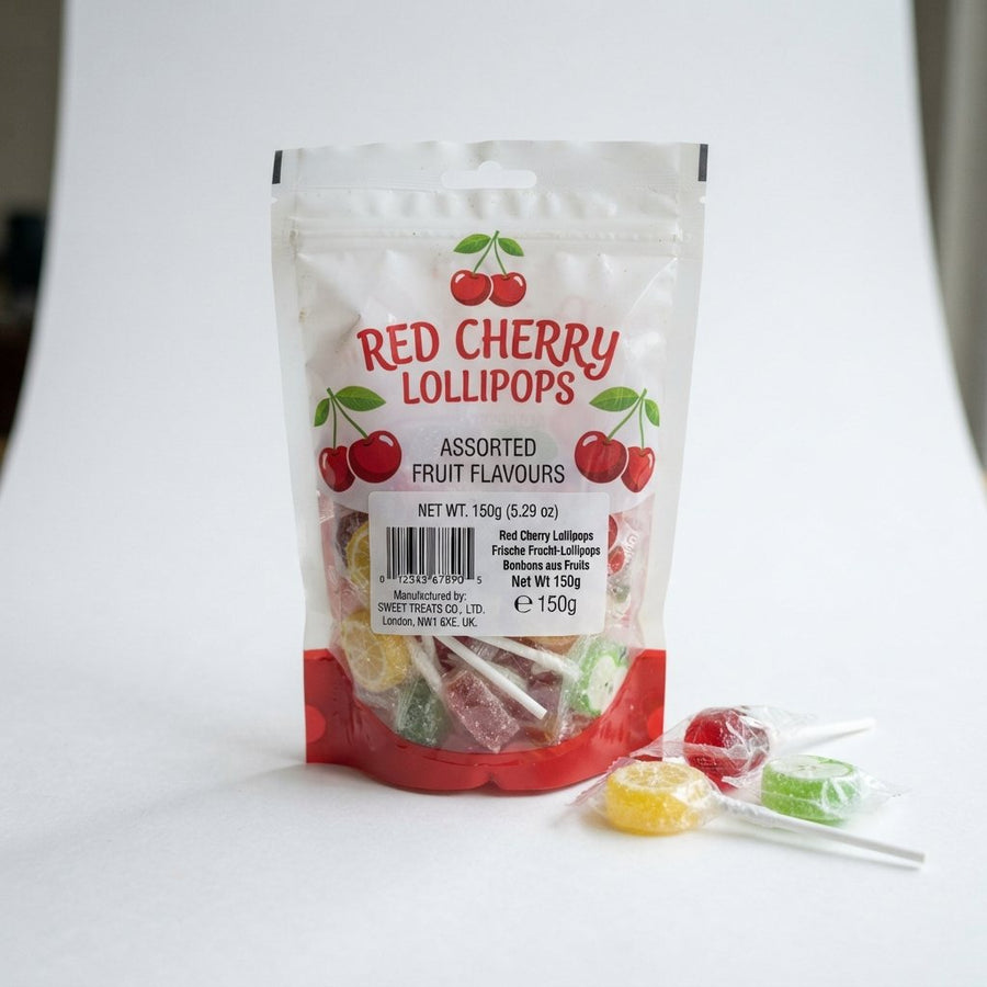 Red Cherry Lollipops — front of pack at Exotic Snaxx Chicago