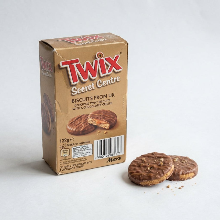 Twix Secret Centre Biscuits From UK — front of pack at Exotic Snaxx Chicago