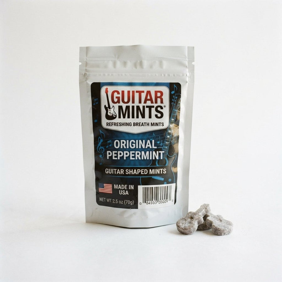 Guitar Mints — front of pack at Exotic Snaxx Chicago