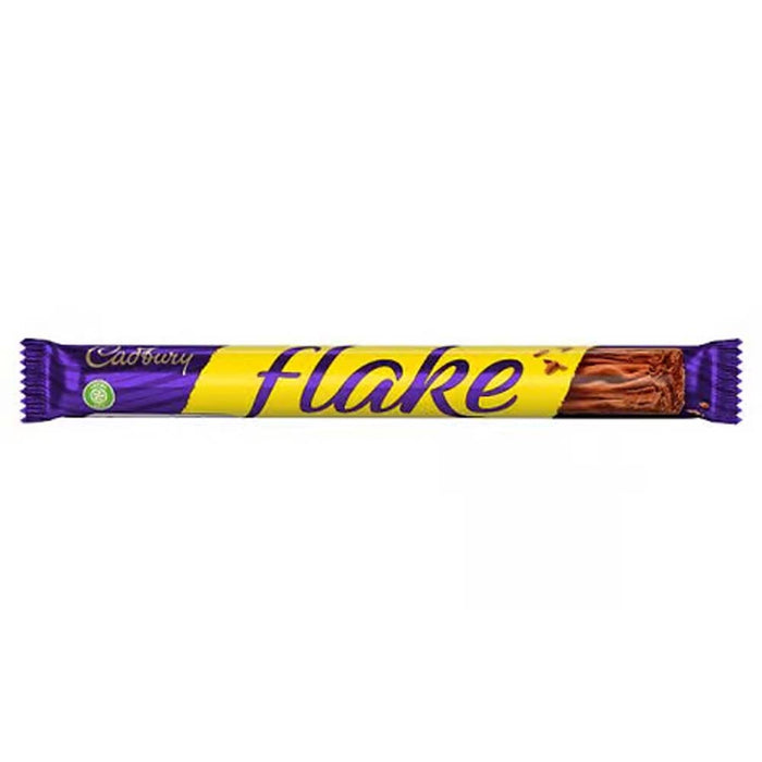 UK Cadbury Flake bar beside imported chocolate on the UK and Europe shelf at Exotic Snaxx Chicago