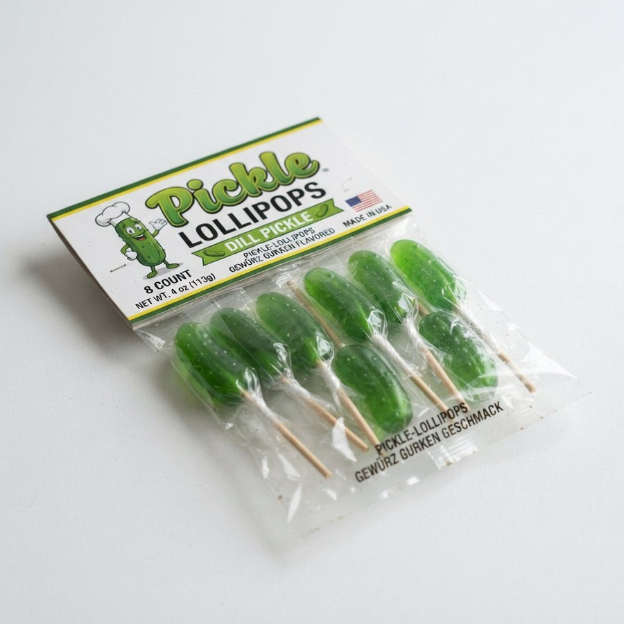 Pickle Lollipop (8 Count) — front of pack at Exotic Snaxx Chicago