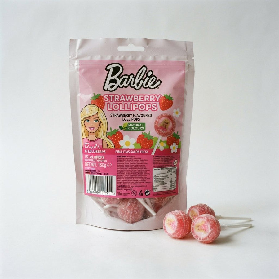 Barbie Strawberry Lollipop — front of pack at Exotic Snaxx Chicago