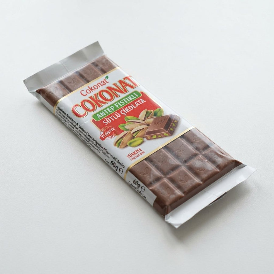 Cokonat Pistachio Milk Chocolate Turkiye — front of pack at Exotic Snaxx Chicago
