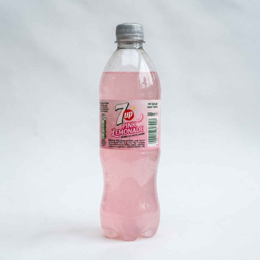 7UP Pink Lemonade Product of United Kingdom — front of pack at Exotic Snaxx Chicago