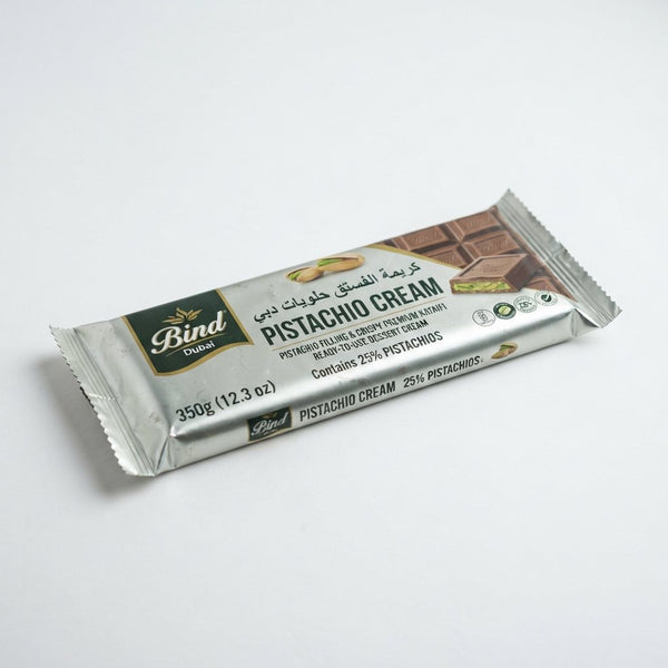 Bind Dubai Chocolate Pistachio Cream/Paste/Spread , 350g (12.3 oz) Glass Jar ,Contains 25% Pistachios,Pistachio Filling, Crispy Premium Kataifi,Ready-to-Use Dessert Cream