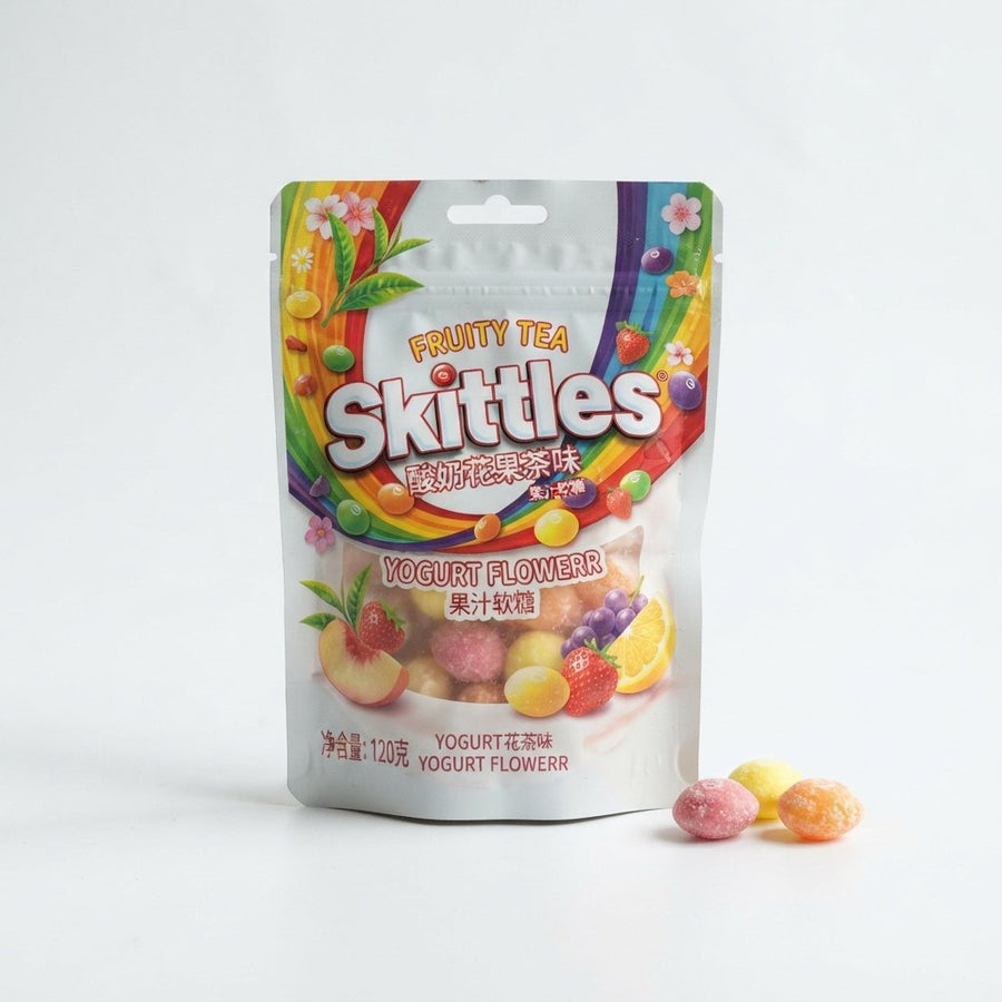 SkittlesFruity Tea YogurtFlowerr — front of pack at Exotic Snaxx Chicago