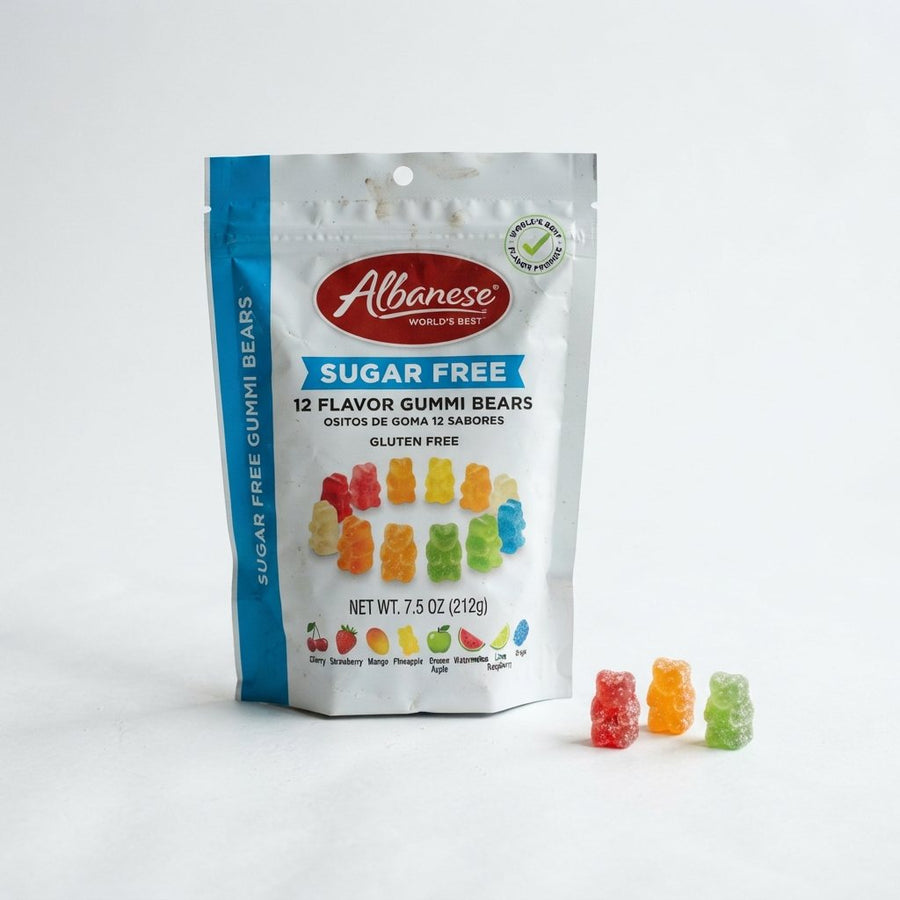 Gummi Bears Albanese Sugar Free Gluten Free — front of pack at Exotic Snaxx Chicago