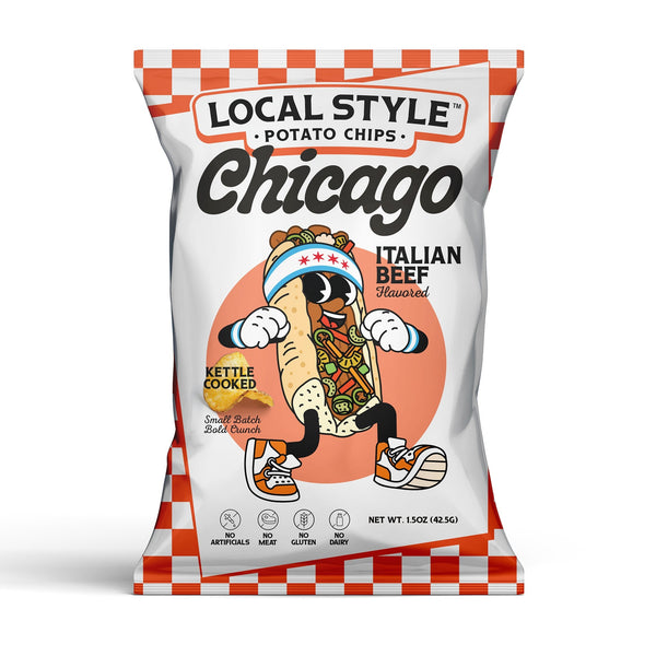 Local Style Chicago Italian Beef flavored potato chips bag
