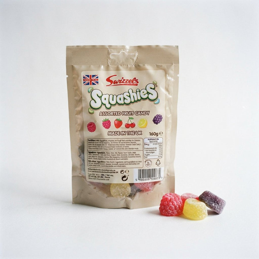 Squashies Assorted Fruit Candy ( UK) — front of pack at Exotic Snaxx Chicago