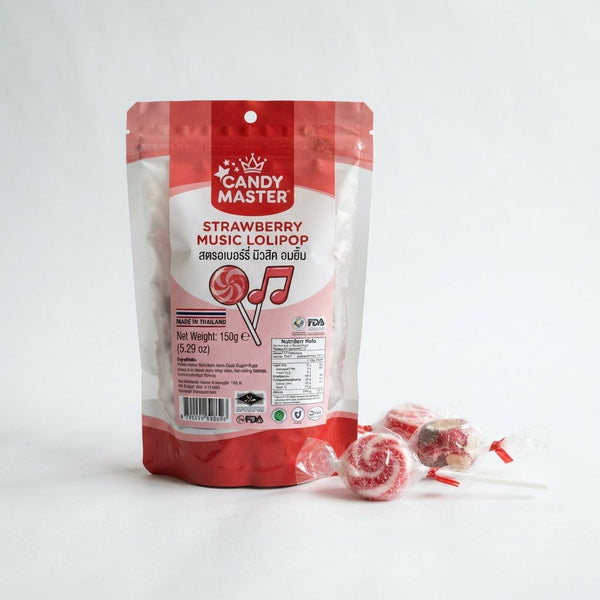 Candy Master Strawberry Music Lollipop