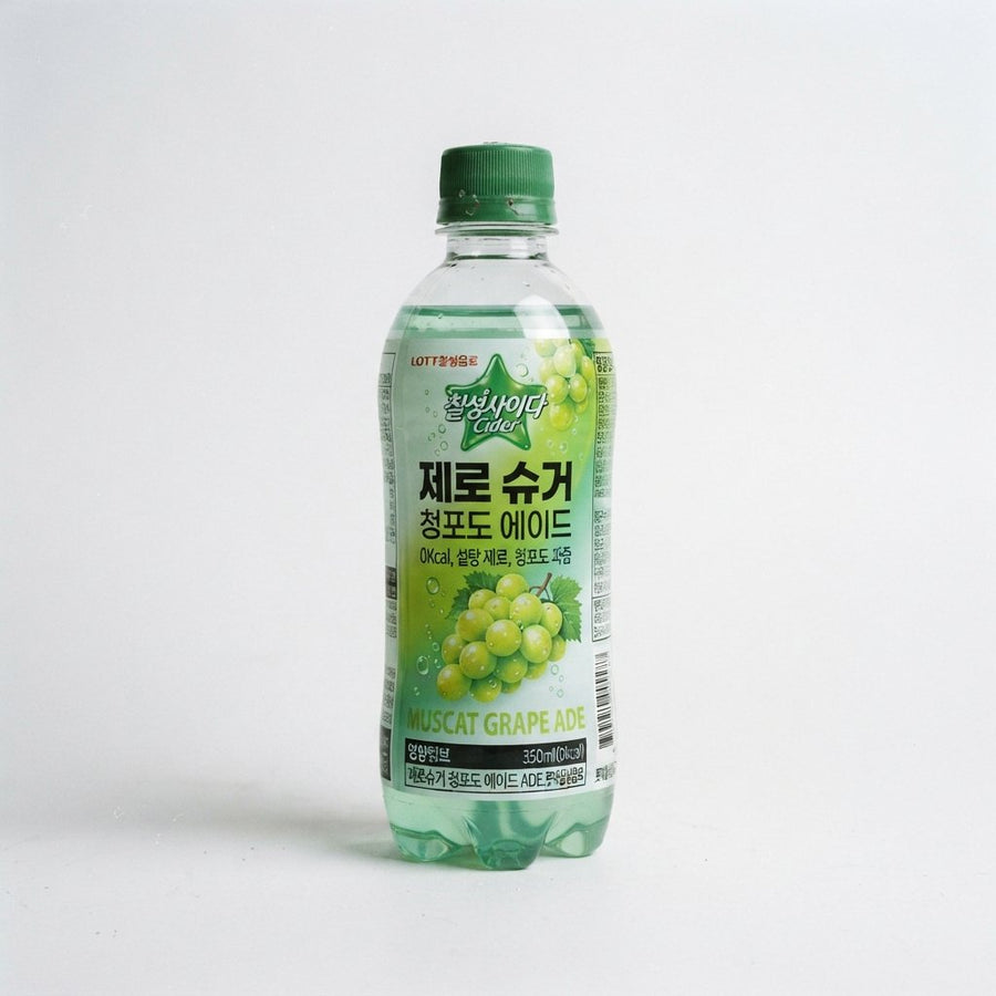 Zero Sugar Muscat Grape Ade Korea — front of pack at Exotic Snaxx Chicago