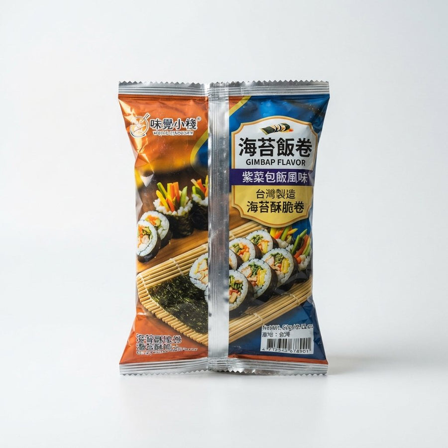 Seaweed Rice Roll Gimbap Flavor Taiwan — front of pack at Exotic Snaxx Chicago