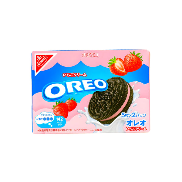 Oreo Strawberry Cream cookies, Japan import, pink and blue box