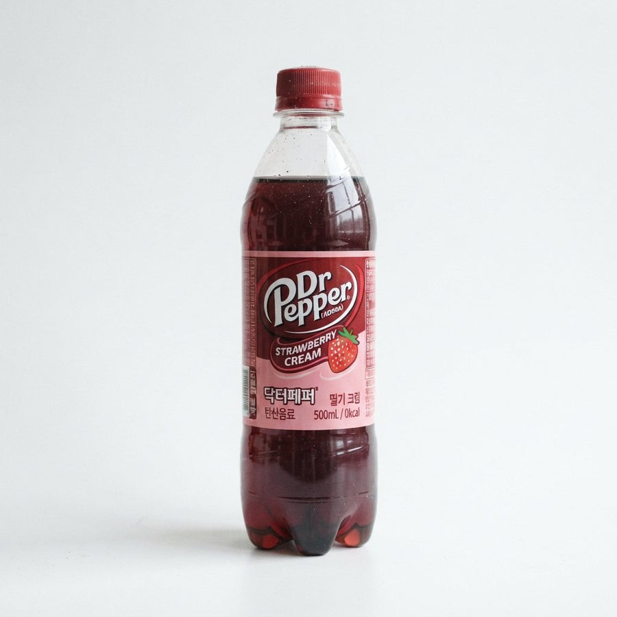 Dr.Pepper Strawberry Cream (Korea) — front of pack at Exotic Snaxx Chicago