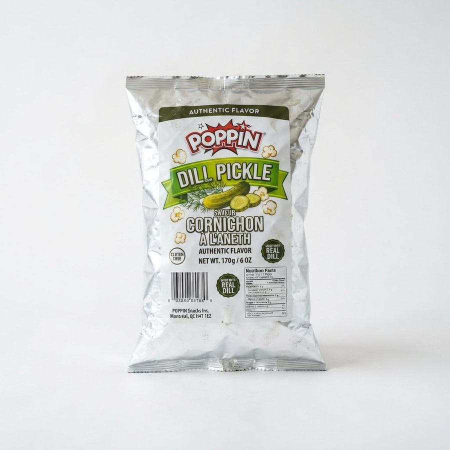 Poppin Dill Pickle — front of pack at Exotic Snaxx Chicago