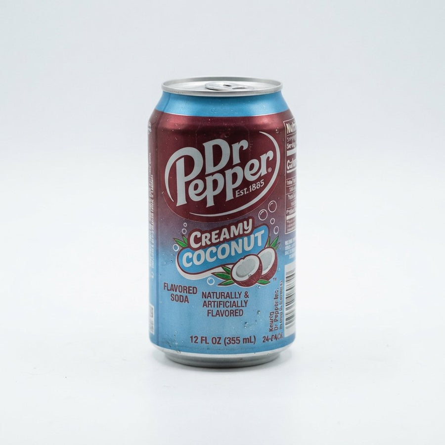 Dr Pepper 24-Pack of Creamy Coconut Soda Pop 12 Fl Oz Can — front of pack at Exotic Snaxx Chicago