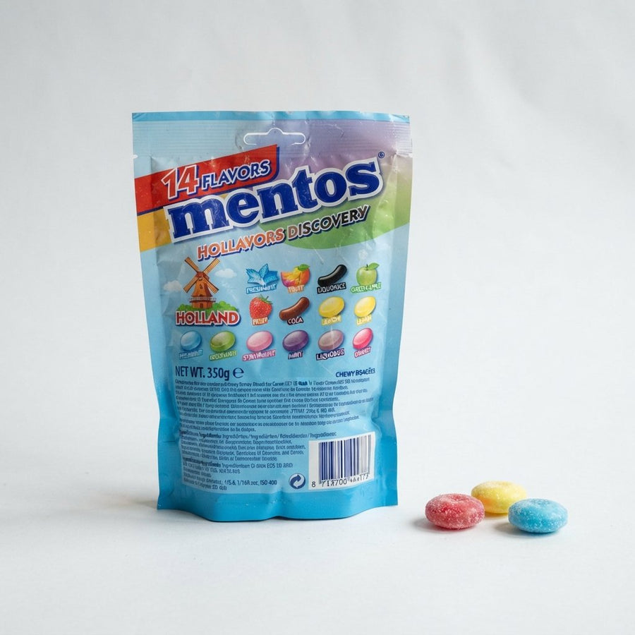 Mentos 14 Flavors Discovery ( Holland ) — front of pack at Exotic Snaxx Chicago