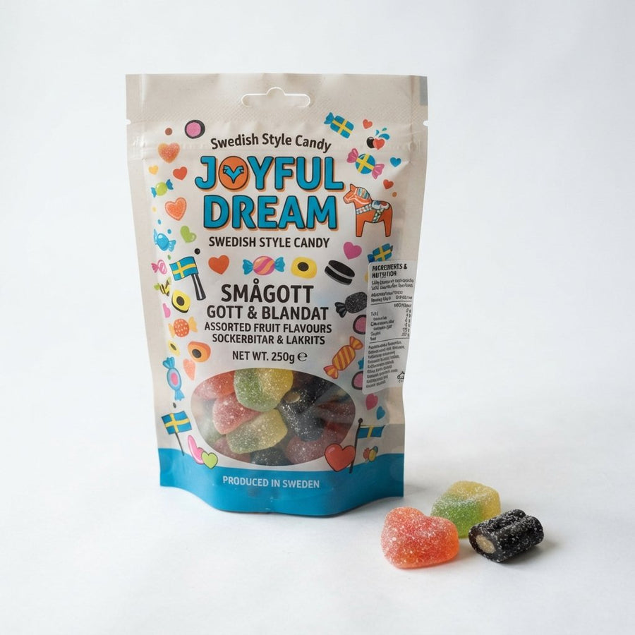 Swedish Style Candy Joyful Dream — front of pack at Exotic Snaxx Chicago