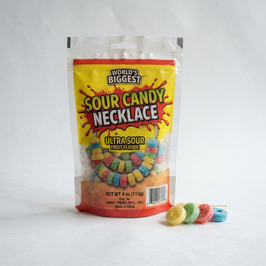 Worlds Biggest Sour Candy Necklace — front of pack at Exotic Snaxx Chicago