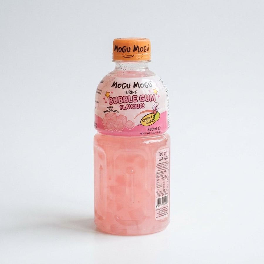 Mogu Mogu Drink Bubble Gum Flavour! 320ml — front of pack at Exotic Snaxx Chicago