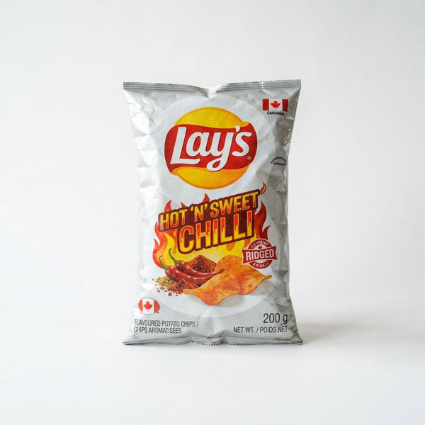 Lay's Hot 'N' Sweet Chilli Ridged Flavoured Potato Chips 200g Canada