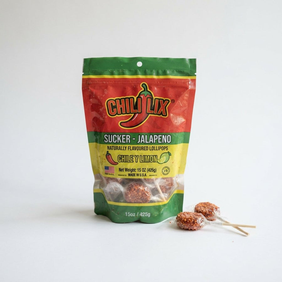Chili Lix Sucker- Jalapeno — front of pack at Exotic Snaxx Chicago