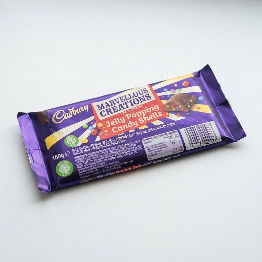 Cadbury Marvellous Creations Jelly Popping Candy Shells UK — front of pack at Exotic Snaxx Chicago