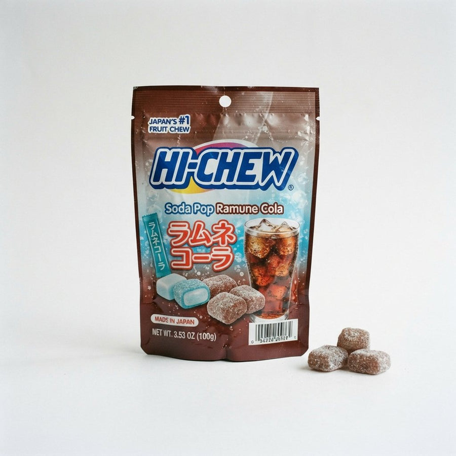 Hi-Chew Bag Soda Pop Ramune Cola — front of pack at Exotic Snaxx Chicago