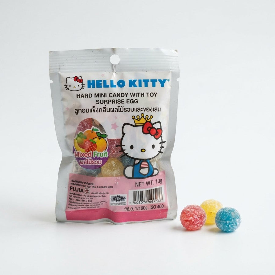 Hello Kitty Hard Mini Candy with Toy Surprise Egg — front of pack at Exotic Snaxx Chicago