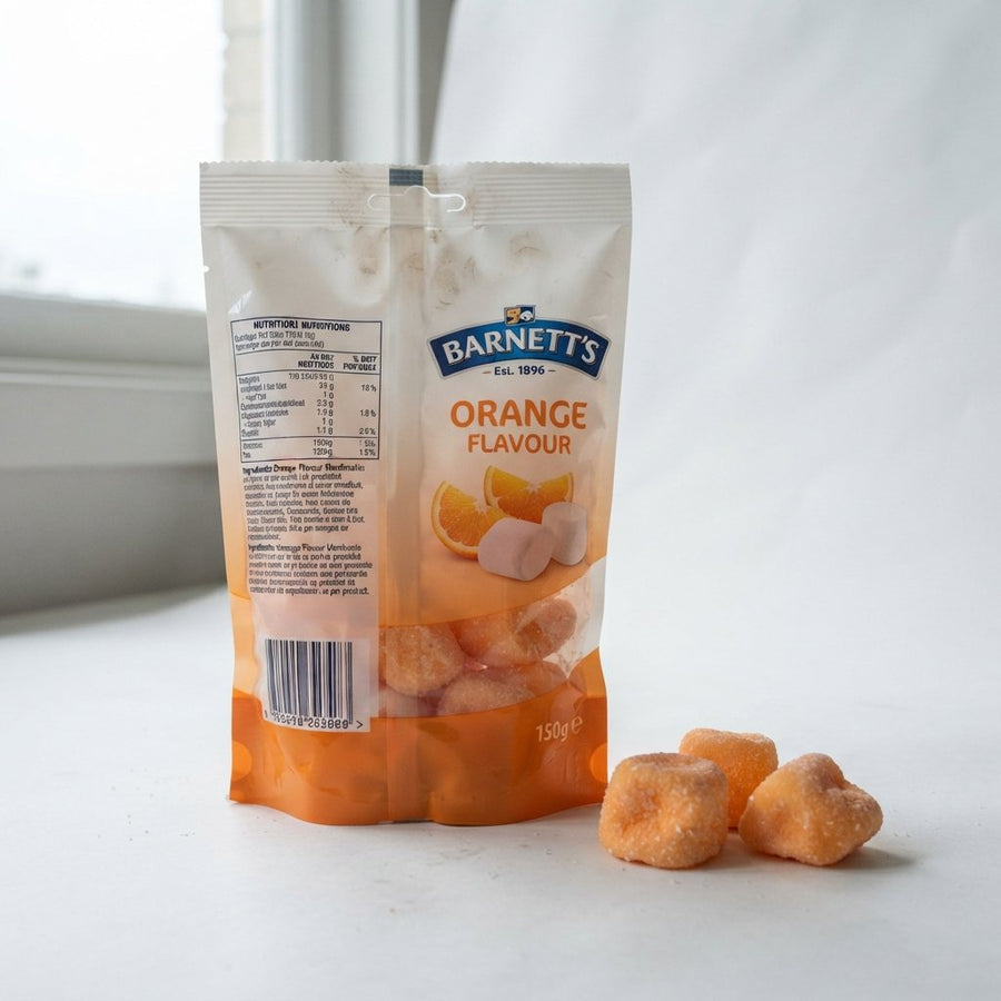 Orange Flavour Marshmallow — front of pack at Exotic Snaxx Chicago