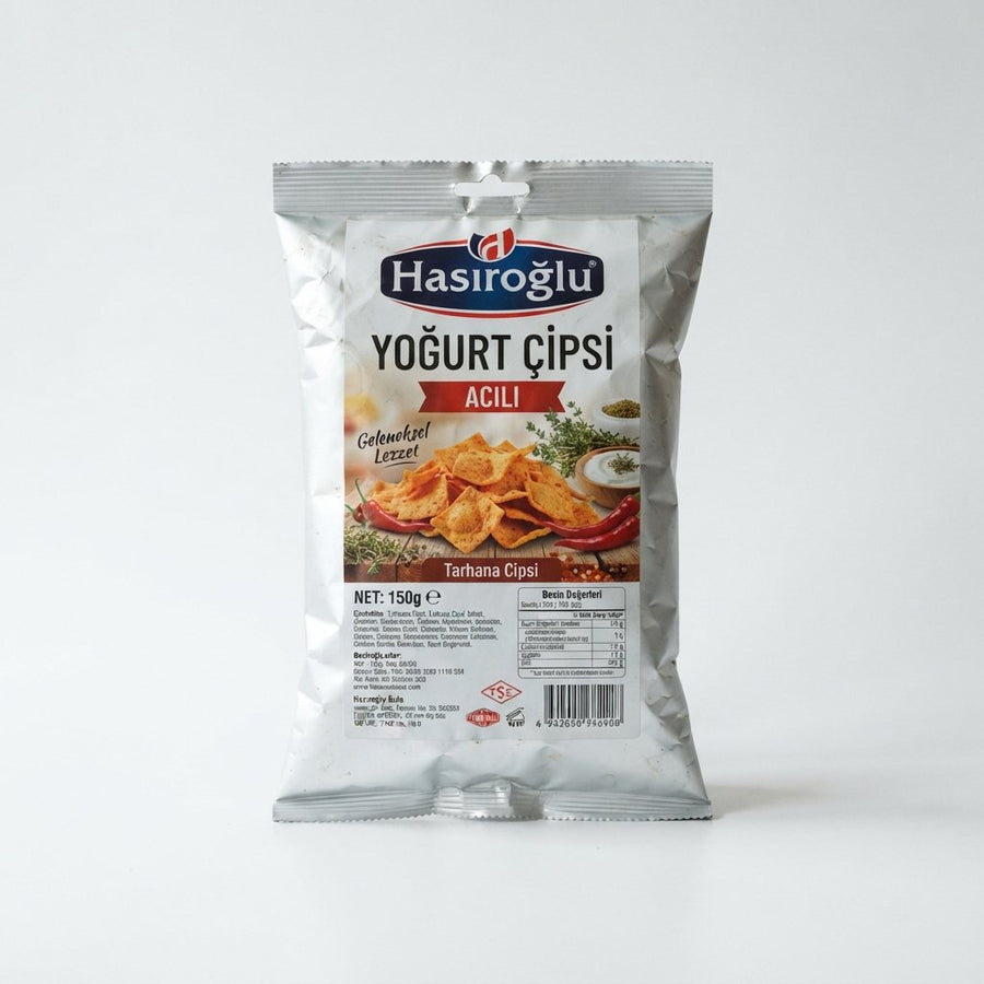 Hasıroğlu Yoghurt Chips Chili (Turkey) — front of pack at Exotic Snaxx Chicago